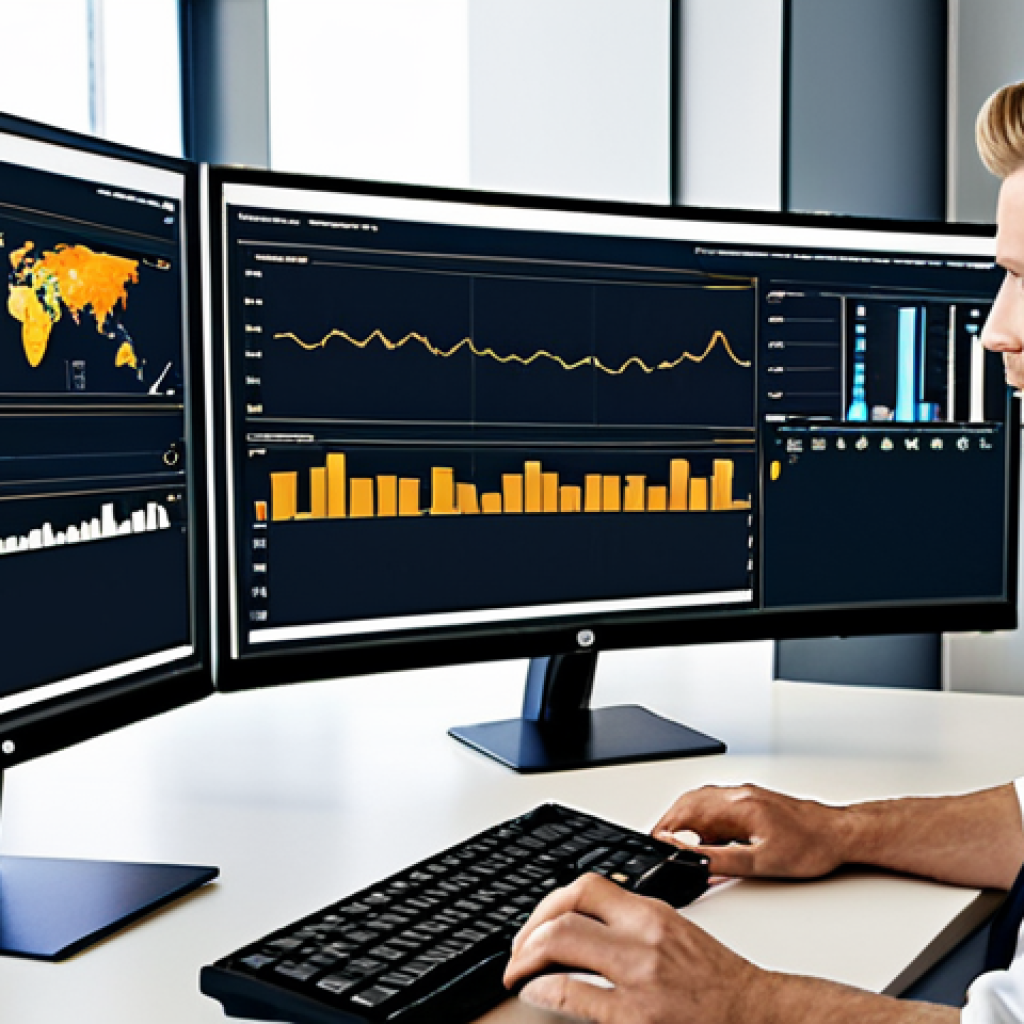 **Prompt:** A modern office setting showcasing a supplier portal system on a computer screen, with diverse professionals collaborating. Emphasize clear communication, data analysis dashboards, and streamlined processes for cost-effective supplier management. Swedish Krona symbols subtly integrated. Style: Clean, professional, and slightly futuristic.